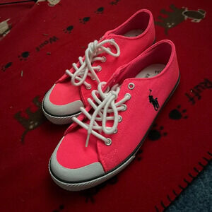 POLO RALPH LAUREN Pink Canvas Sneaker Shoes Size 3.5